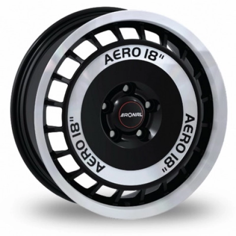 Ronal R50 W8 R18 PCD5x112 ET45 DIA76.1 jet black front diamond cut